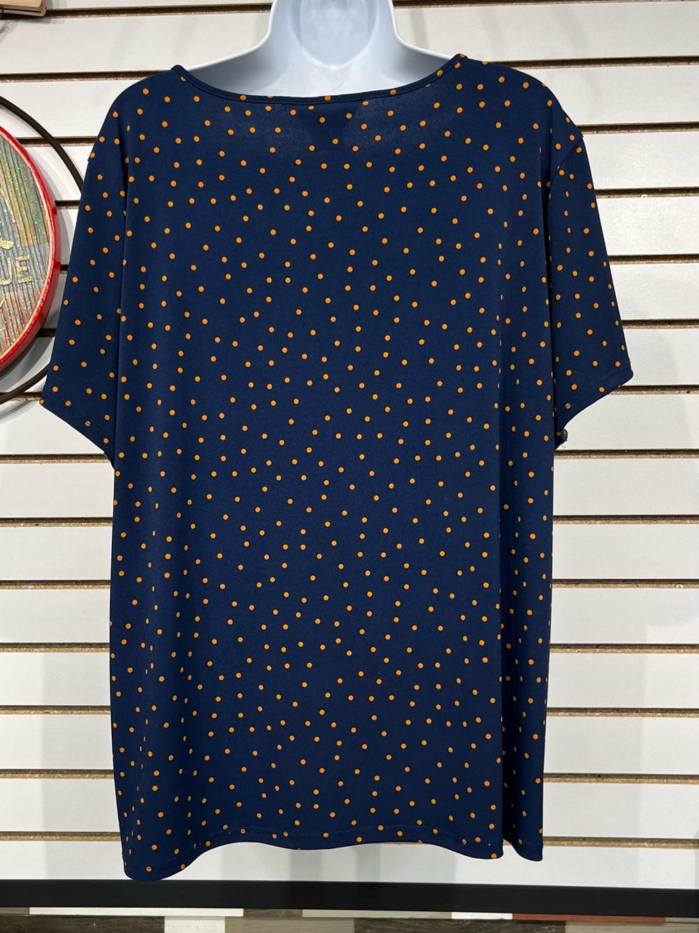 Liz Claiborne navy dotted blouse size XXL - Picture 4 of 7
